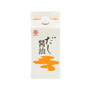KAMADA soy sauce with seafood stock 200 mL pouch, front view with orange drip graphic