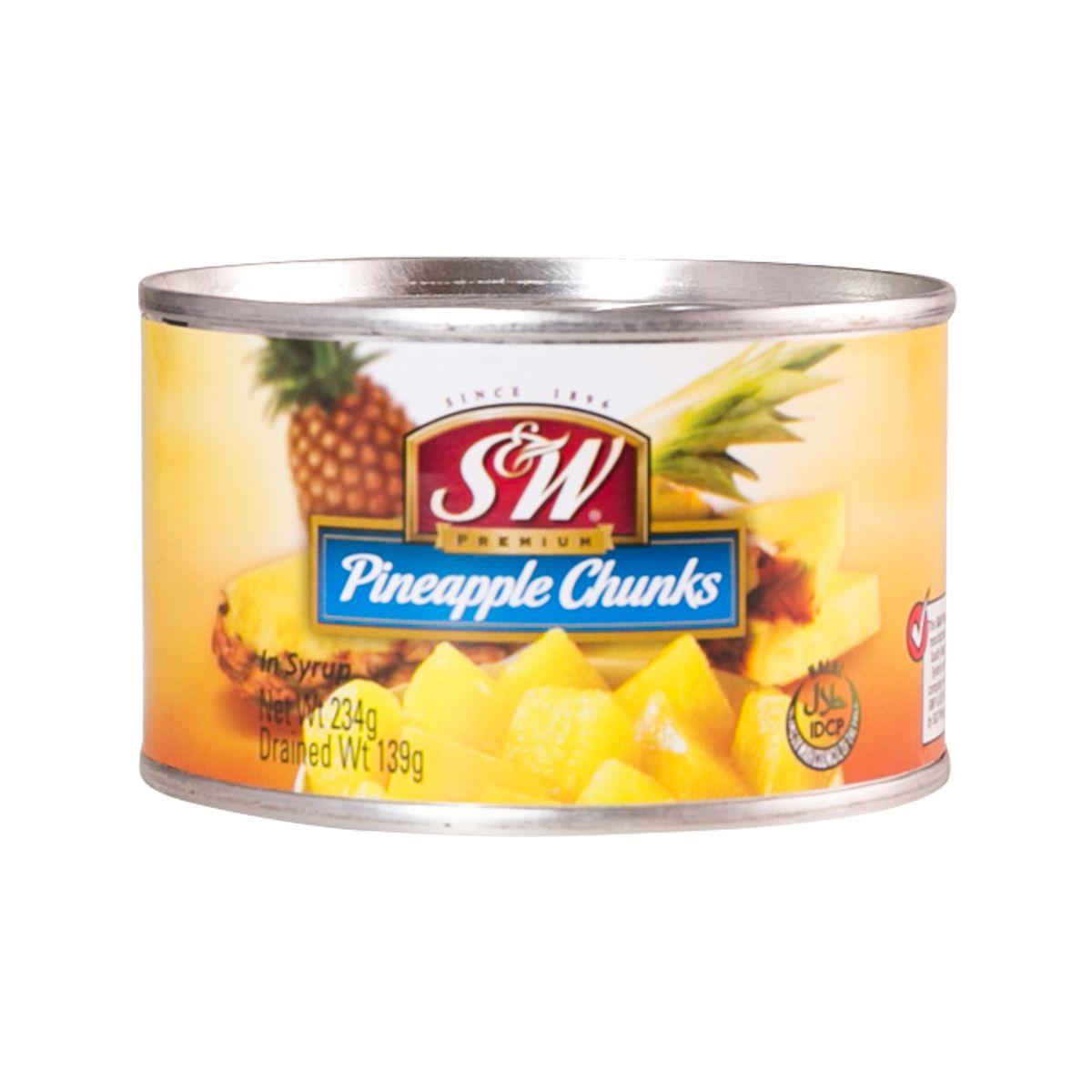 S&W Pineapple chunks in syrup can, 234g