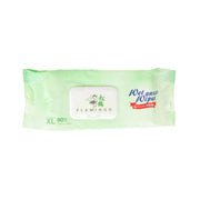 FLAMINGO wet wipes pack, green XL 23x33cm, 80-count resealable lid