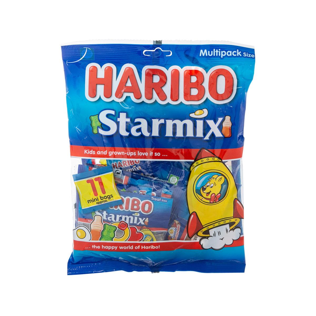 HARIBO Starmix gummy multipack bag, blue front with hanging seal