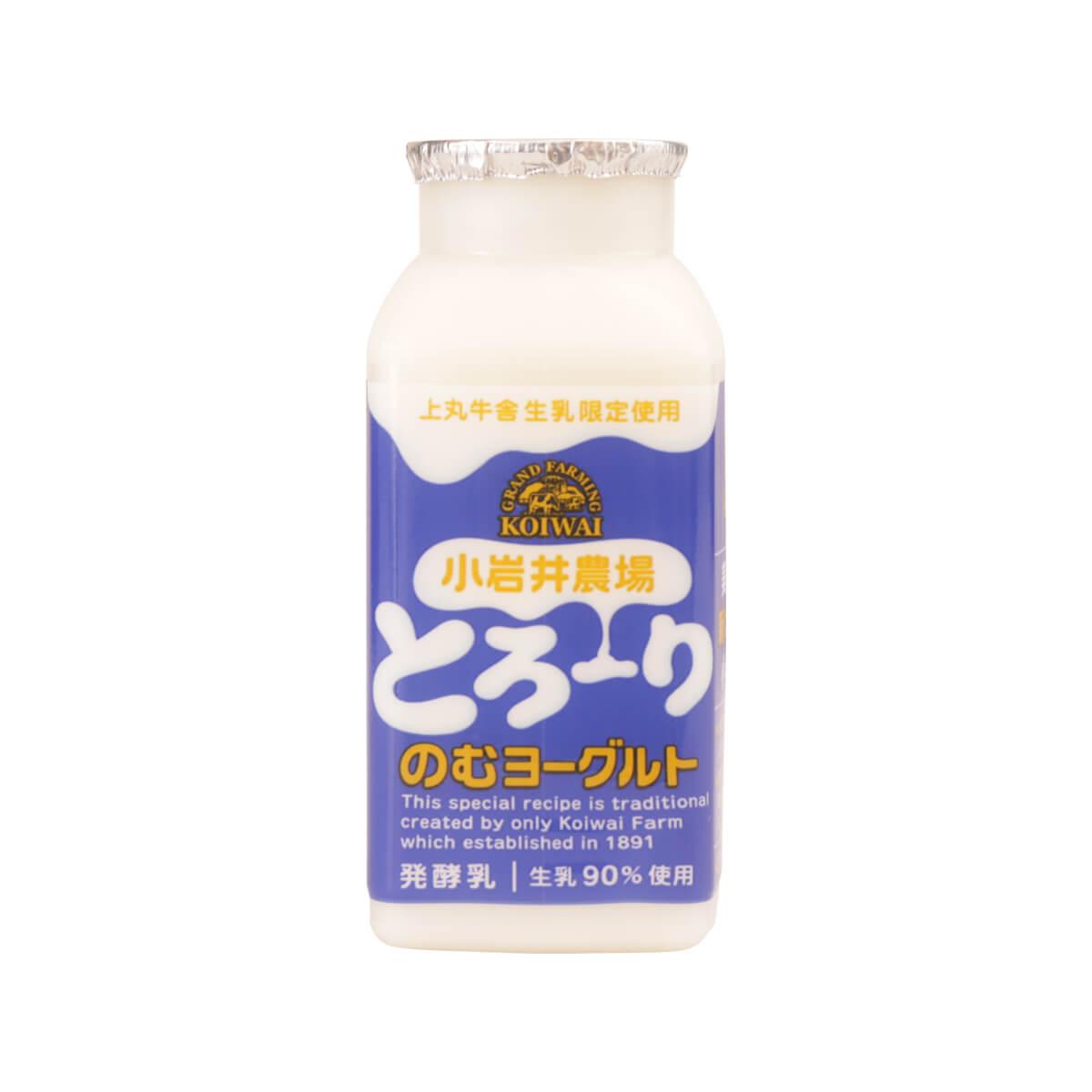 KOIWAI FARM yogurt drink bottle, 120 mL, white with blue label