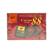 MORINAGA cacao 88% chocolate bar pack, 18 pieces in red wrapper