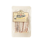 LE GALIBIER Mini Comte cheese salami, 120g pack with sliced salami visible