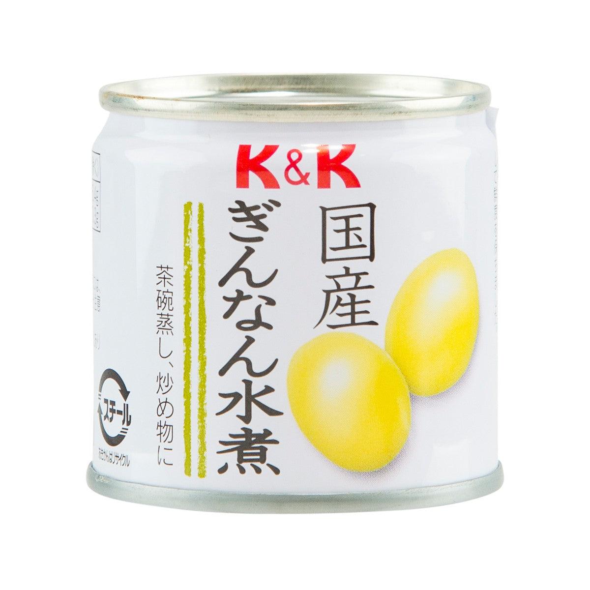 K&K cooked ginkgo jar with yellow ginkgo nuts on white label
