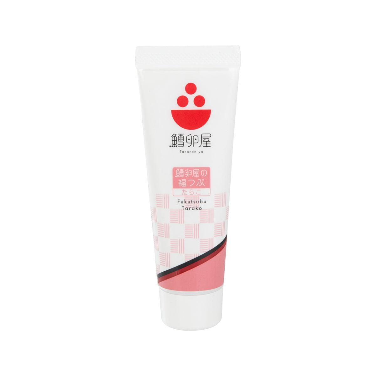 Mild seasoned cod roe in white squeeze tube with red logo and black band