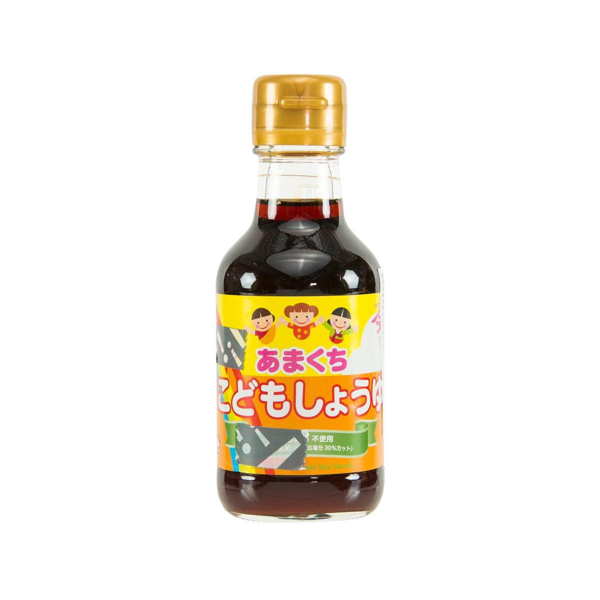 Kids sweet soy sauce bottle (150 mL) with gold cap and colorful front label