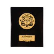 Marco Polo Blue tea box with gold logo and label