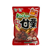 OKASAN-FOOD organic peeled chestnuts pouch, red bag with chestnut illustration