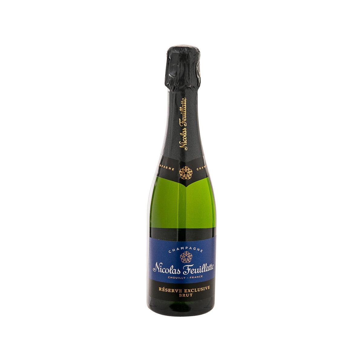 NICOLAS FEUILLATTE Reserve Exclusive Brut NV sparkling wine bottle, 375 mL