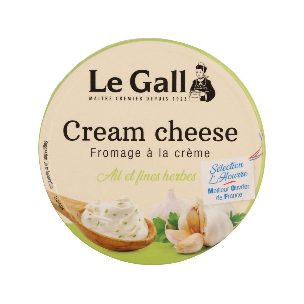 LE GALL cream cheese tub lid, garlic & herbs, 150g