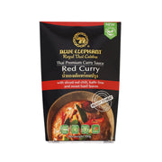 Red curry sauce pouch, black and red design, Thai premium curry 300g