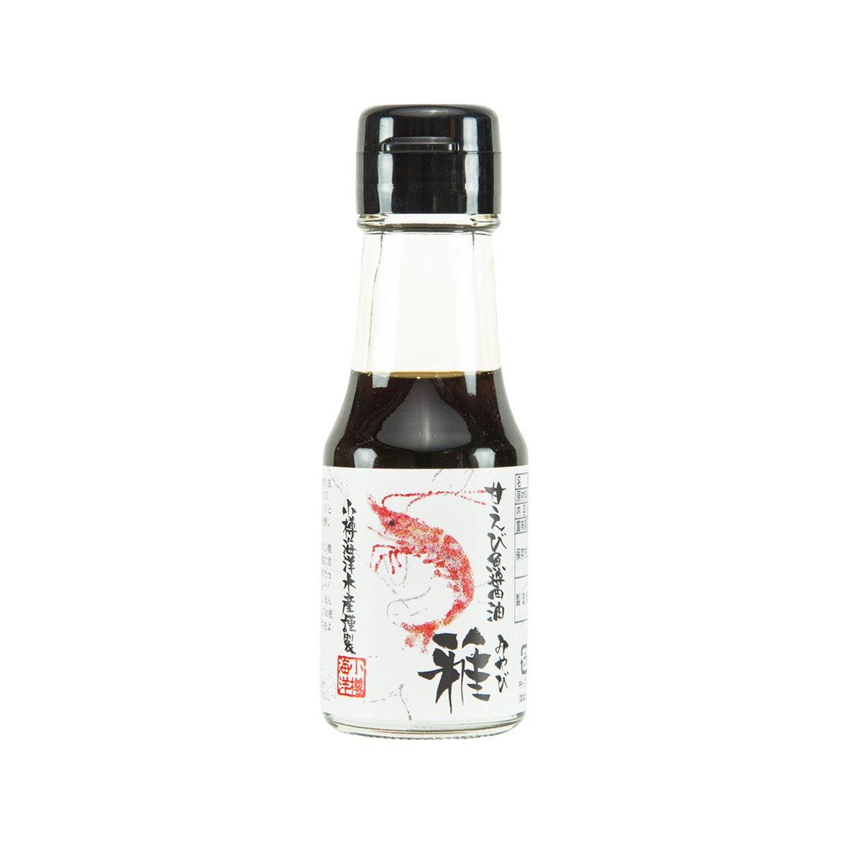 OTARUKAIYO Miyabi sweet shrimp fish sauce bottle with dark cap and red shrimp label