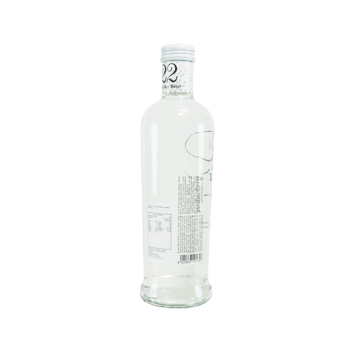 22 Artesian Water sparkling water bottle, clear, barcode label side view