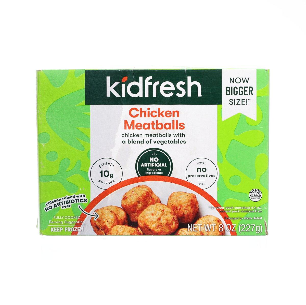 Kidfresh frozen chicken meatballs 227g package, no artificial preservatives, no antibiotics