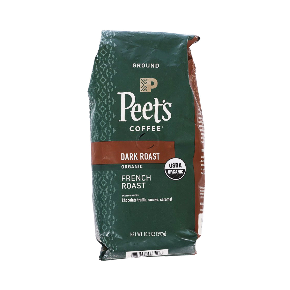 PEET'S Coffee ground French roast organic dark roast coffee bag, 297g, green