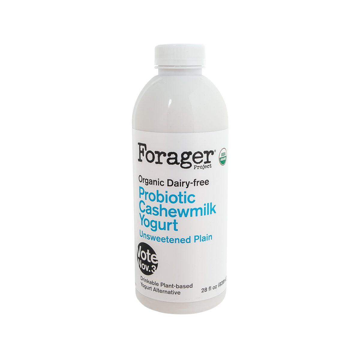 Forager Project cashew & coconut drink bottle, organic probiotic, unsweetened plain
