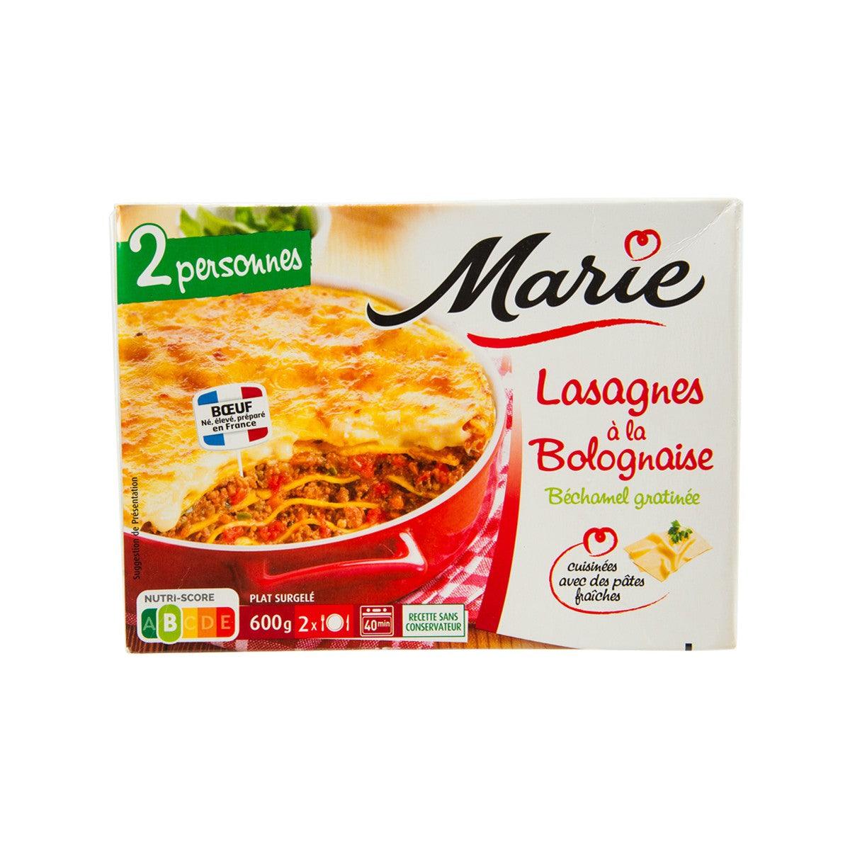 Packaged Marie lasagna with beef bolognese sauce, 600 g ready meal box