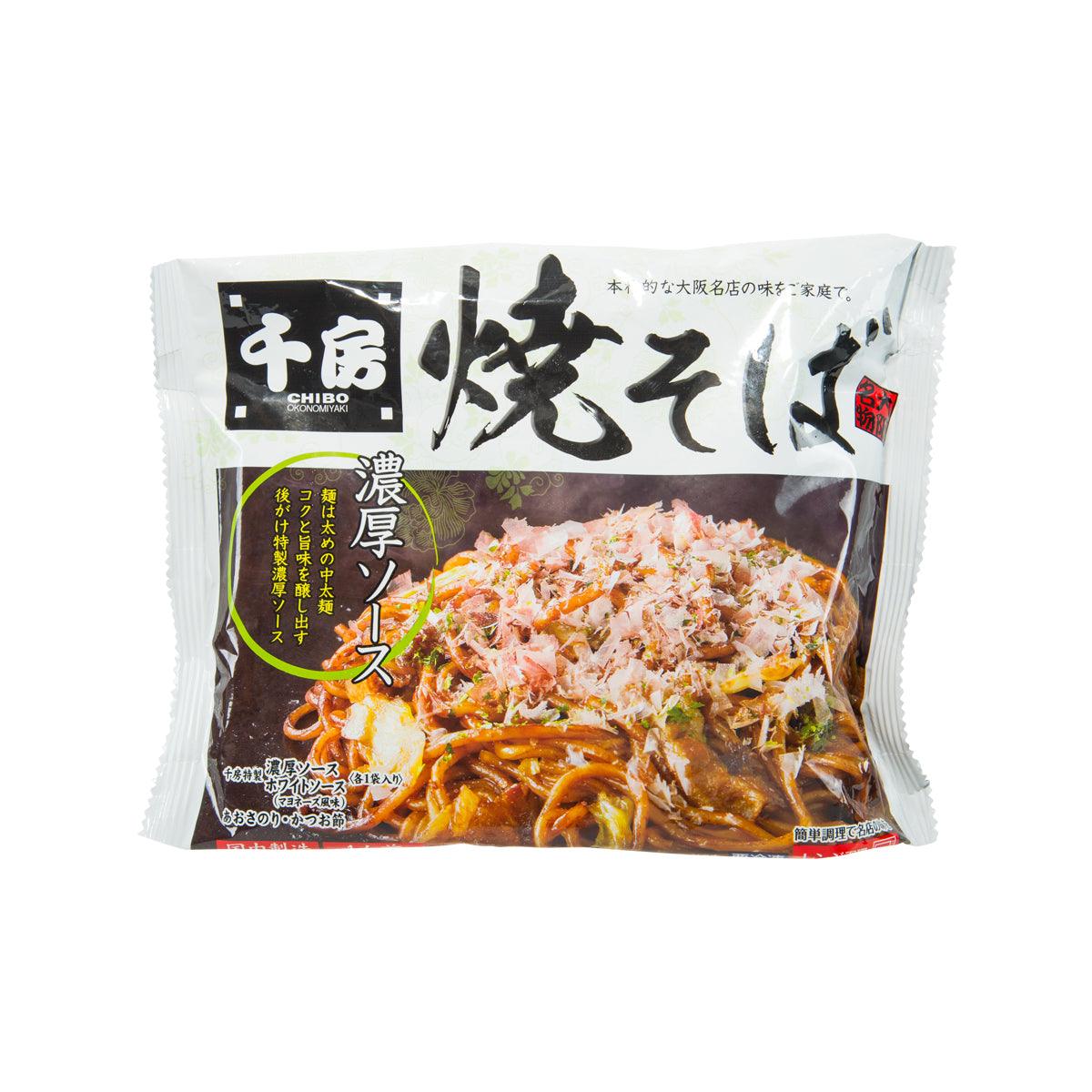 Packaged fried noodle snack in sealed pouch with Japanese-style label.