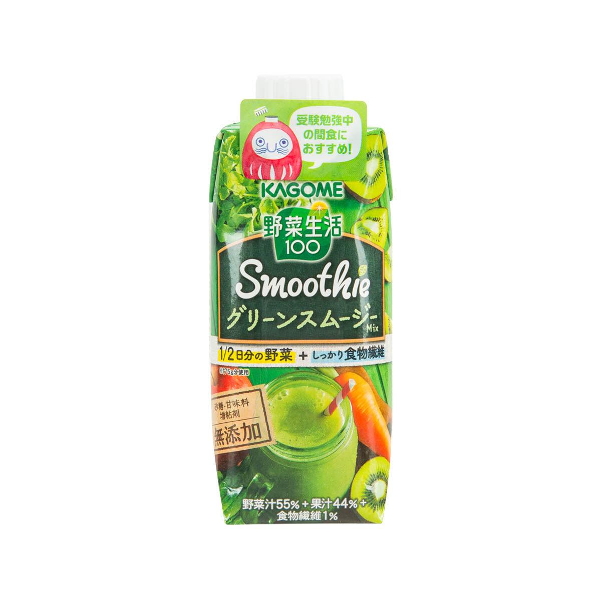 KAGOME green vegetable smoothie mix drink pouch, front label (330 mL)