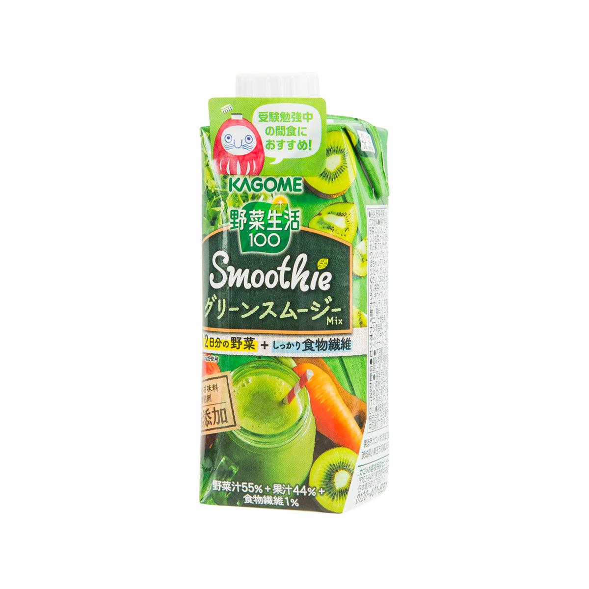 KAGOME green vegetable smoothie mix drink pouch, angled front label (330 mL)