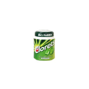 Clorets original mint chewing gum jar, green container with cap and mint leaf graphics.
