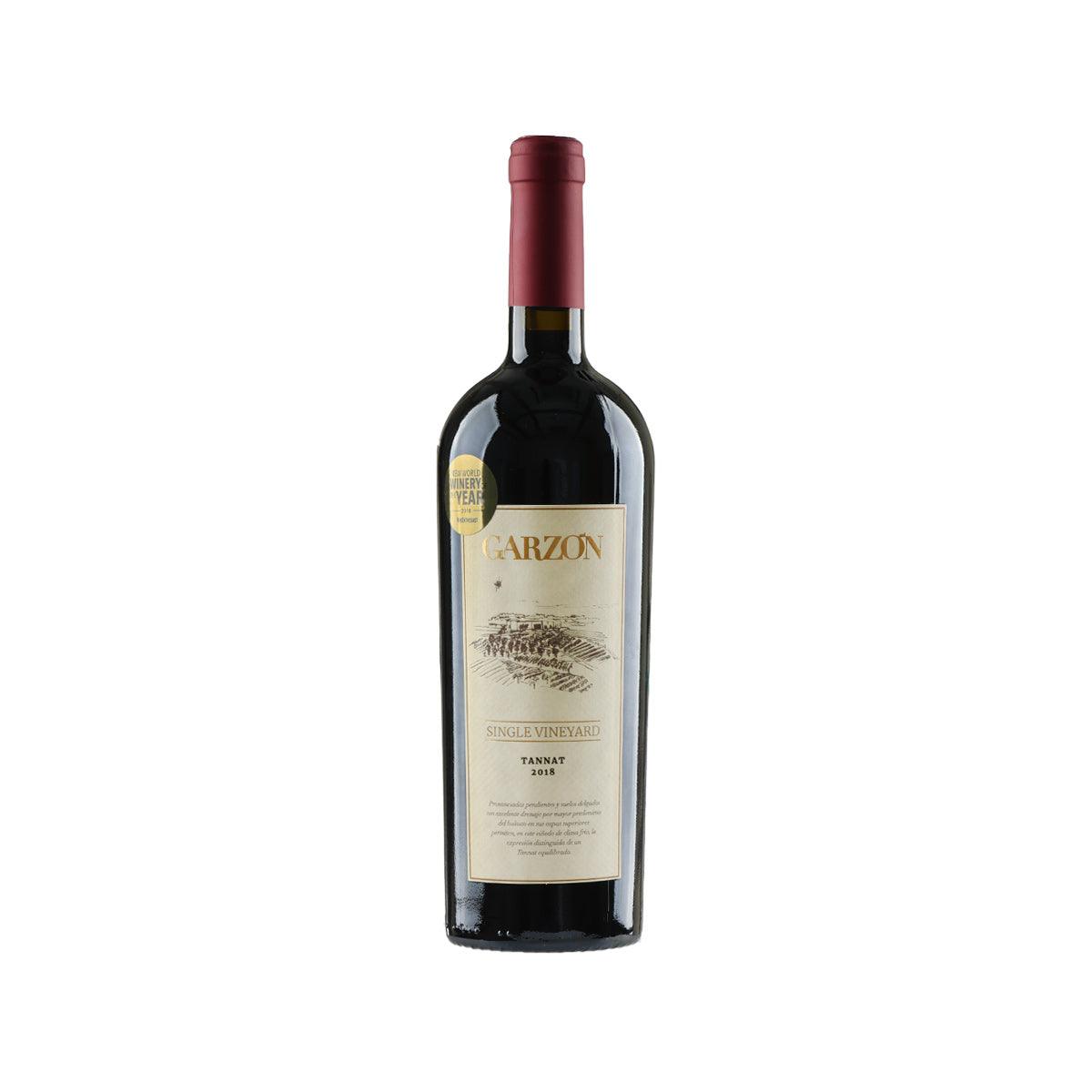 GARZON Tannat single vineyard wine bottle with burgundy cap, front label
