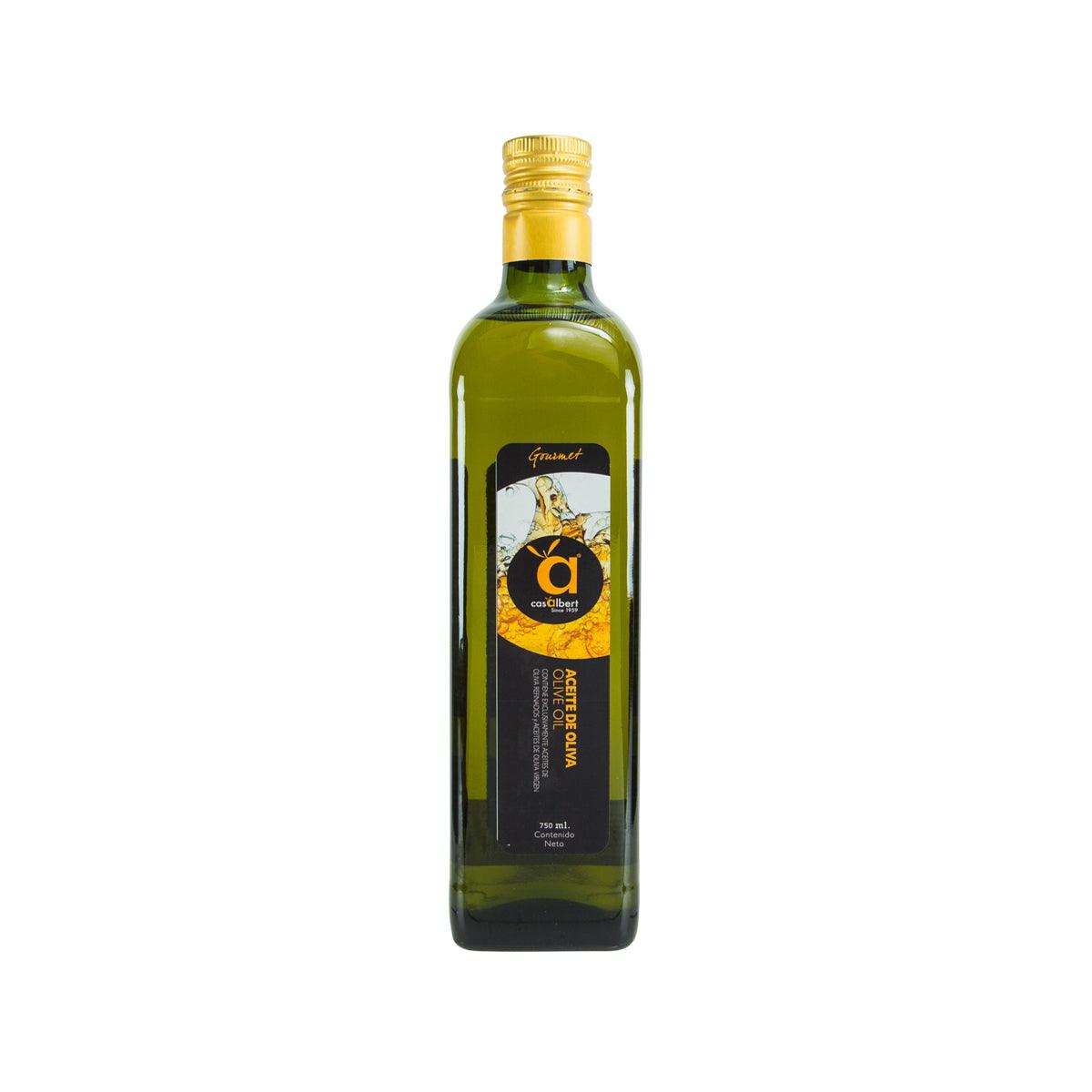 CASA ALBERT olive oil bottle with gold cap, front label (750 mL)