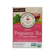 Organic Pregnancy herbal tea box, wrapped tea bags, caffeine-free, USDA organic