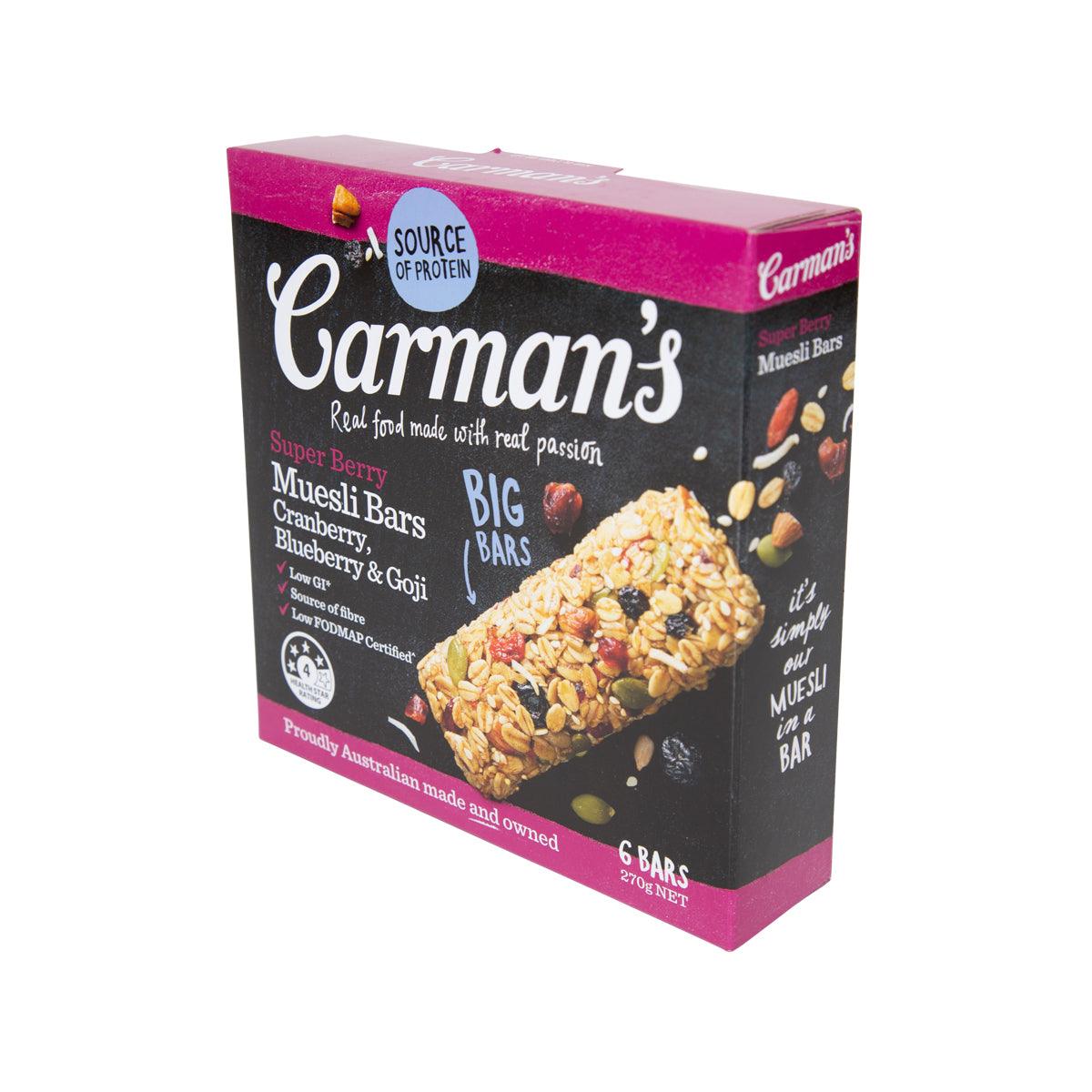 Super Berry muesli bar box side view with granola bar image