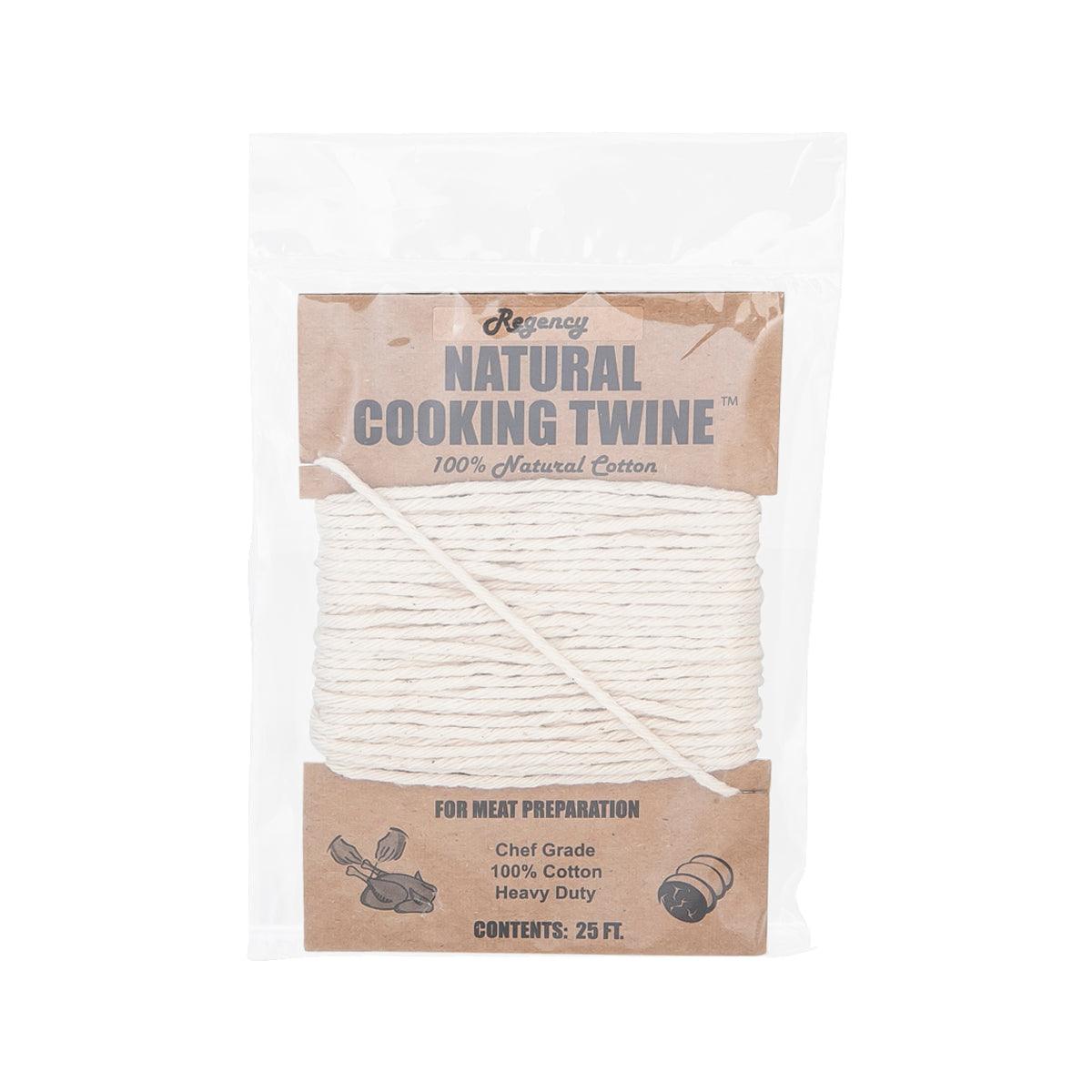 Regency natural cotton cooking twine bundle in clear plastic bag, 25 ft
