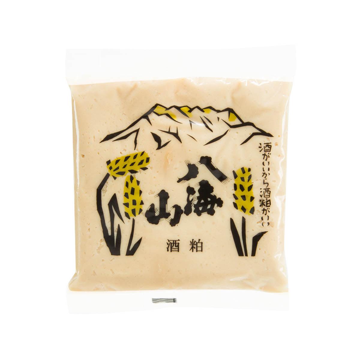Hakkaisan sake lees paste pouch, off-white package with printed label