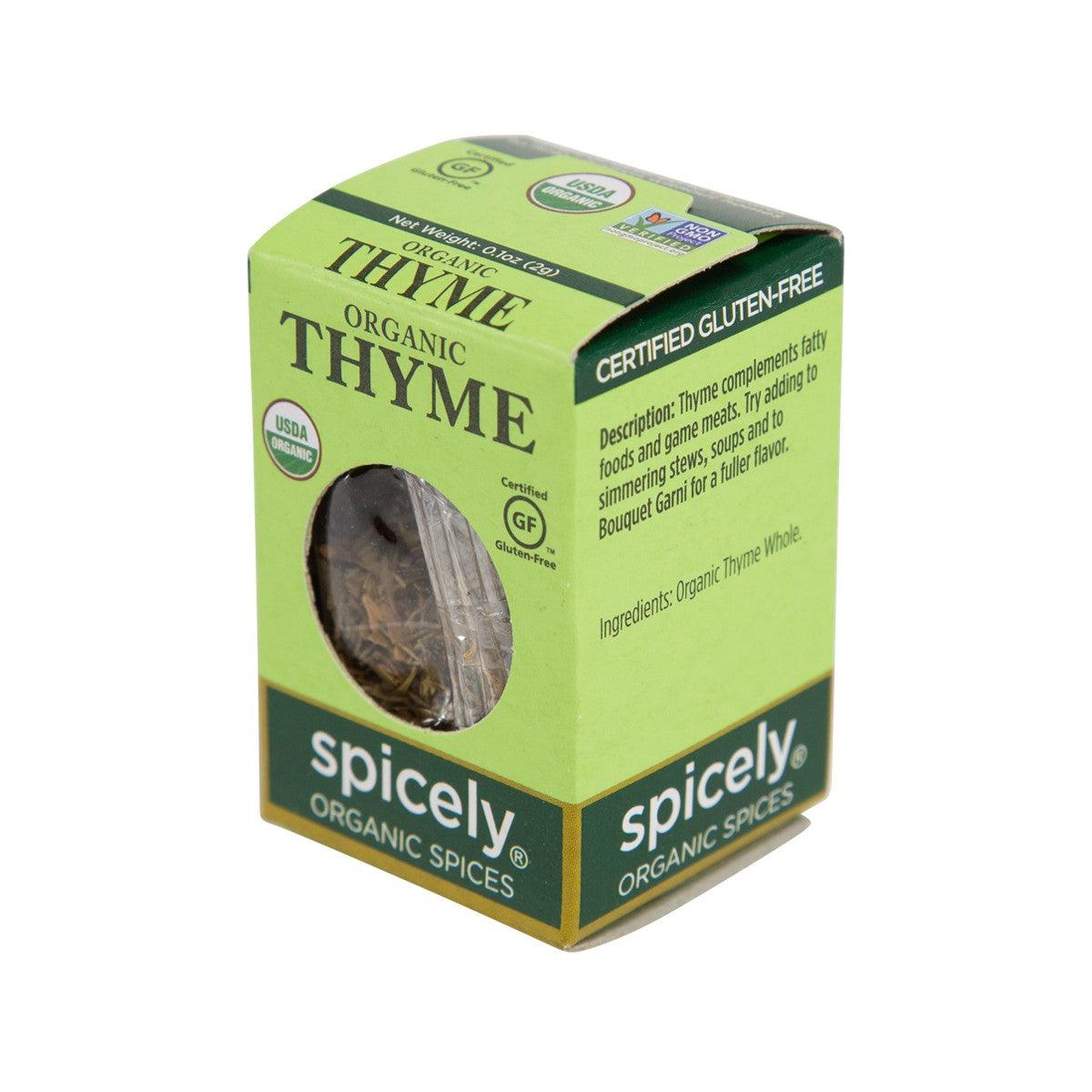 Spicely organic thyme seasoning box with side panel and round herb window
