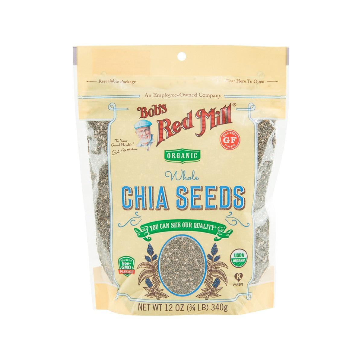BOB'S RED MILL organic whole chia seeds pouch, net wt 340g