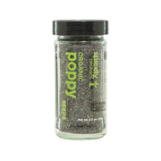 SPICELY Organic poppy seed jar, glass bottle with dark lid, 62 g