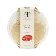 Houmous dip tub, 180g, plastic package with cream-colored label and foil lid