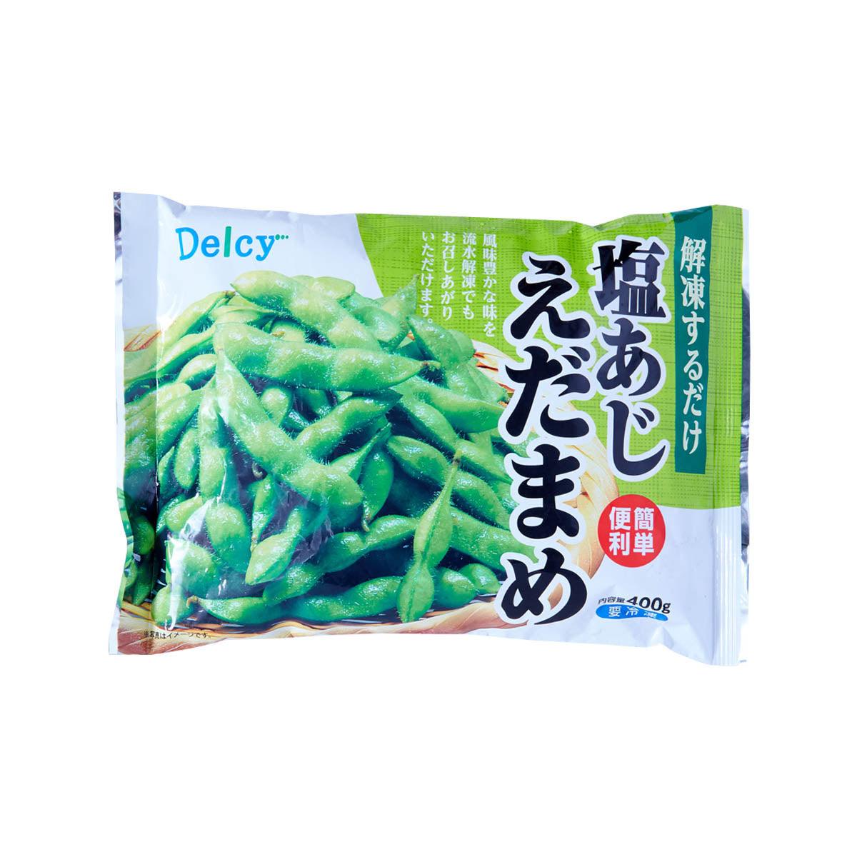 DELCY salted edamame snack pouch with green edamame beans, 400g