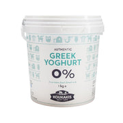 KOUKAKIS Greek yogurt 0% fat 1 kg tub, white with teal label