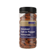 AG STANDARD smoked salt & pepper almonds jar with black lid and front label