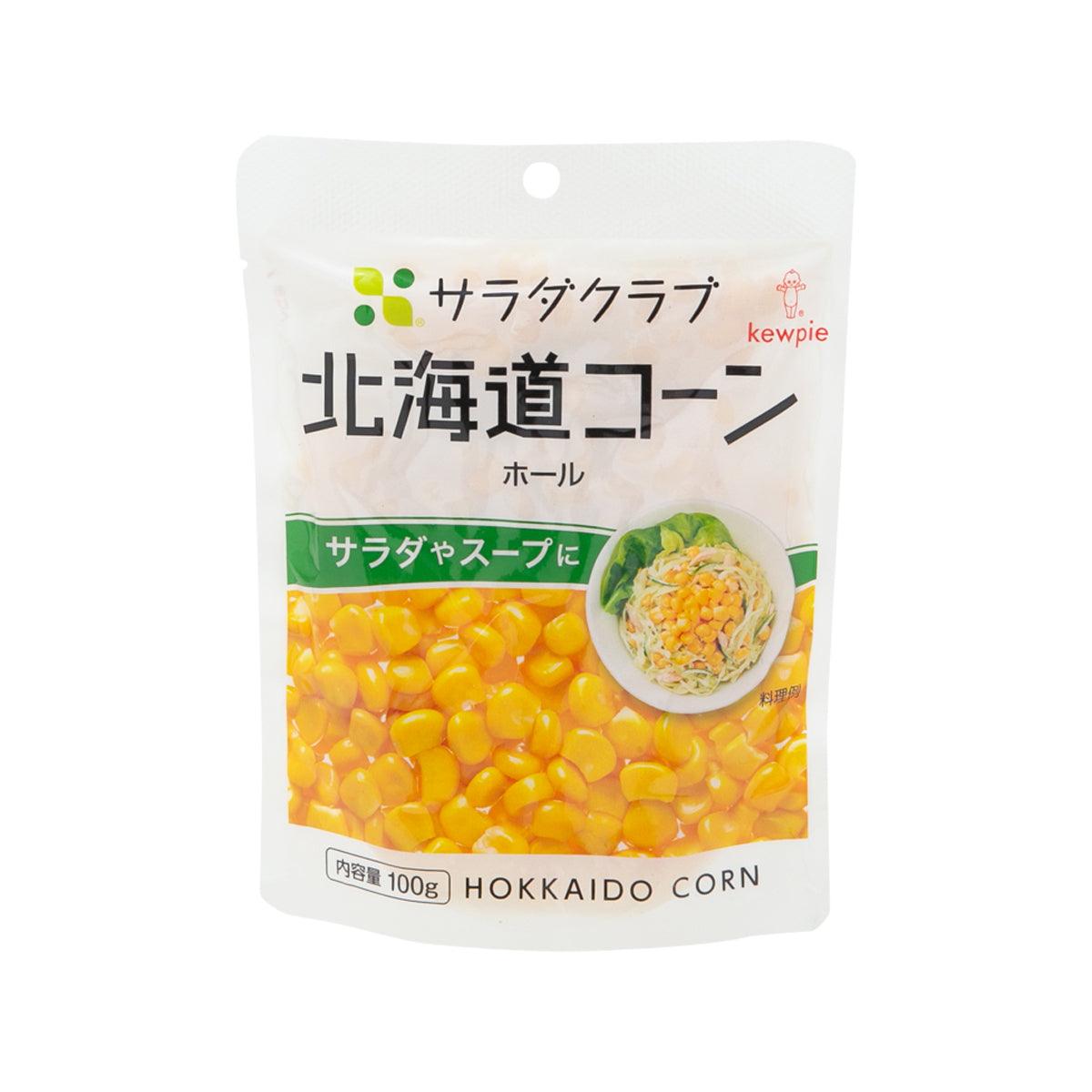 KEWPIE Hokkaido whole corn pouch, 100 g, plastic bag with front view