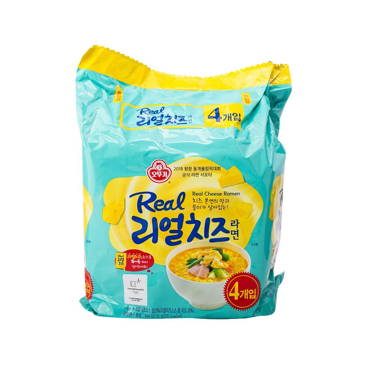 OTTOGI Real Cheese Ramen Noodles 540g pouch, 4 servings