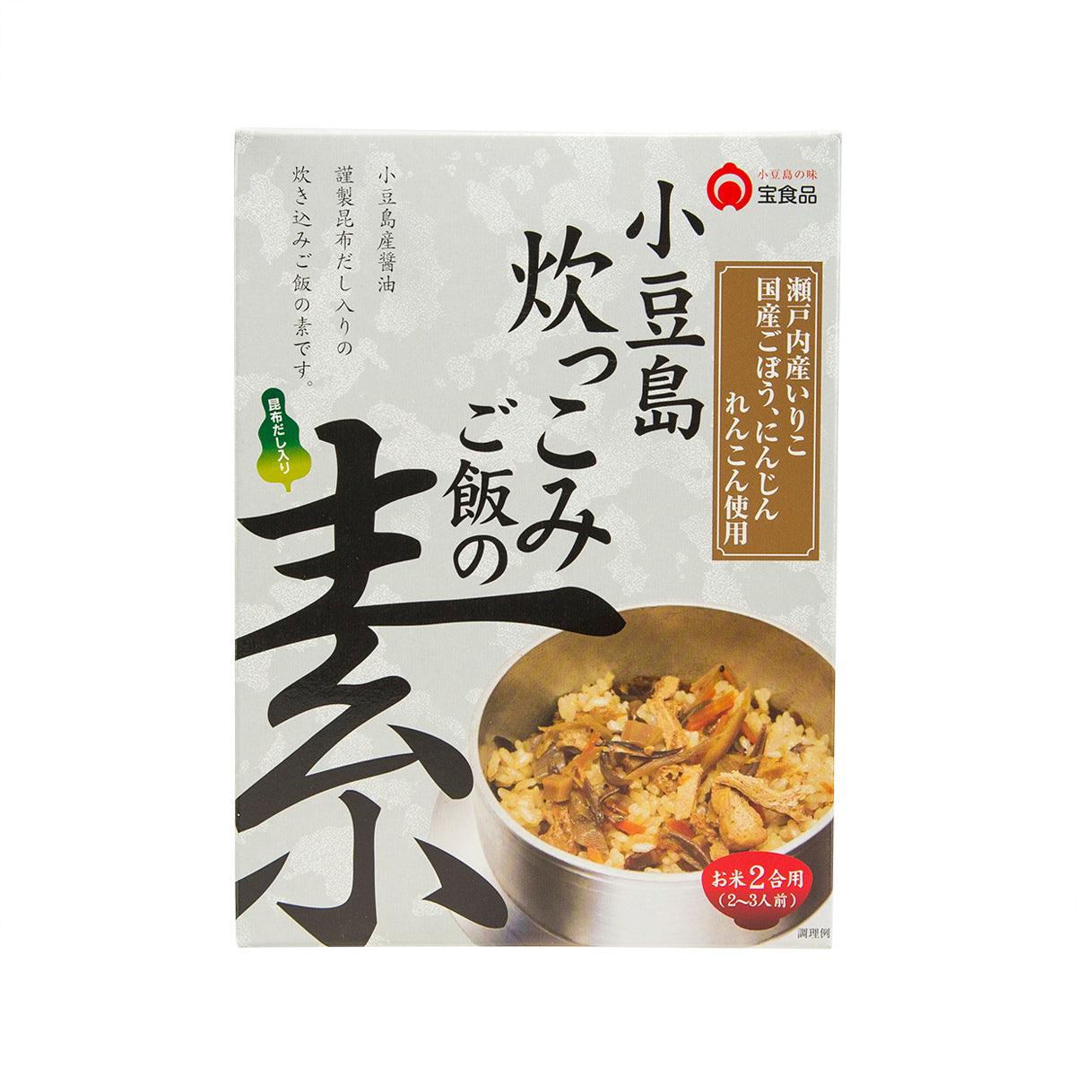 Mixed rice ingredients seasoning pouch, Shodojima, 230g, front with bowl photo