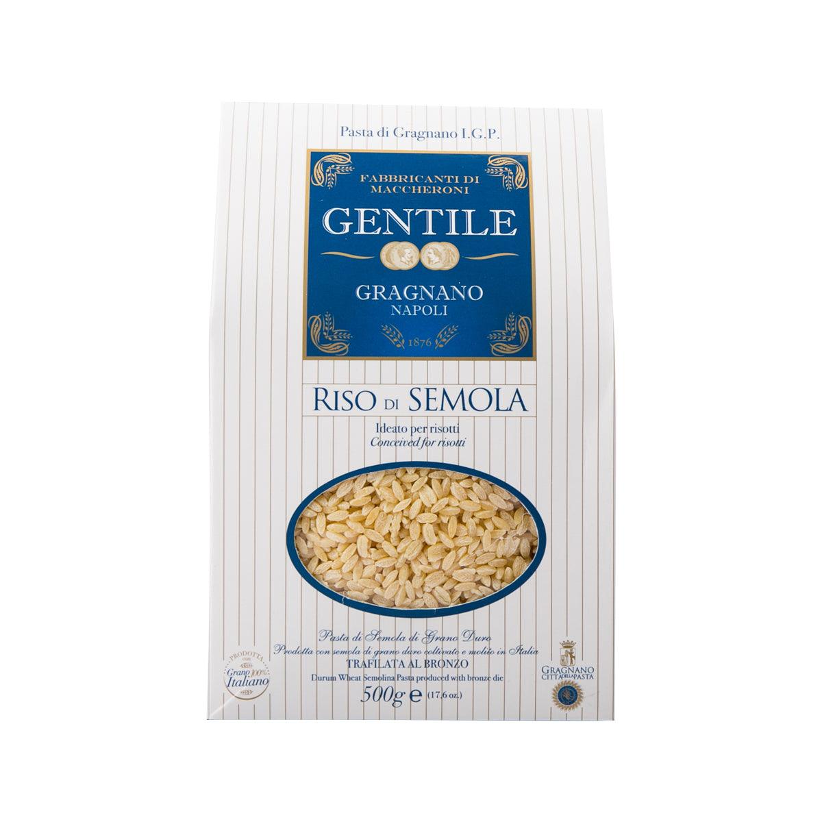 GENTILE Riso di Semola 500g pack with blue front label