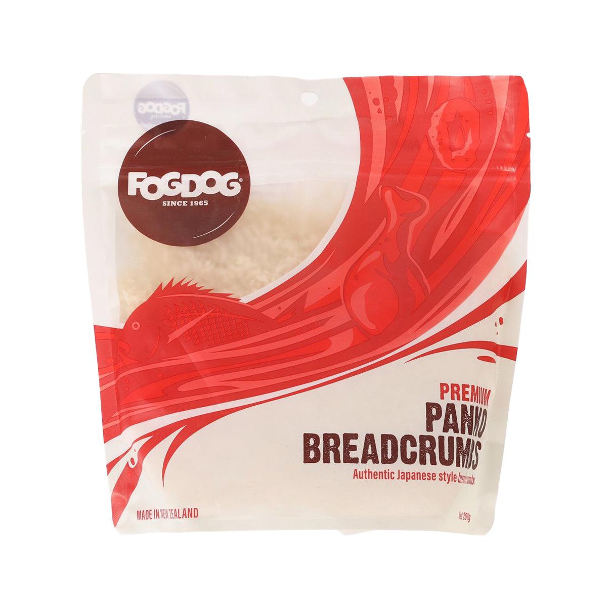 FOGDOG Premium panko breadcrumbs bag, beige crumbs; red-and-white packaging
