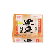 Hamanasu fermented black bean natto package, orange and white front label