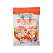 Fruit Chews candy bag, NATURAL CONFECTIONERY brand, orange and white package, 180g