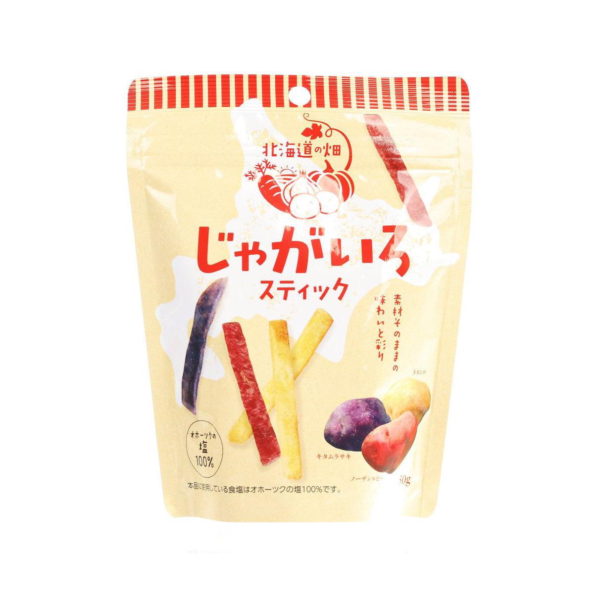 Hokkaido potato crispy stick snack in a red-and-cream sealed pouch
