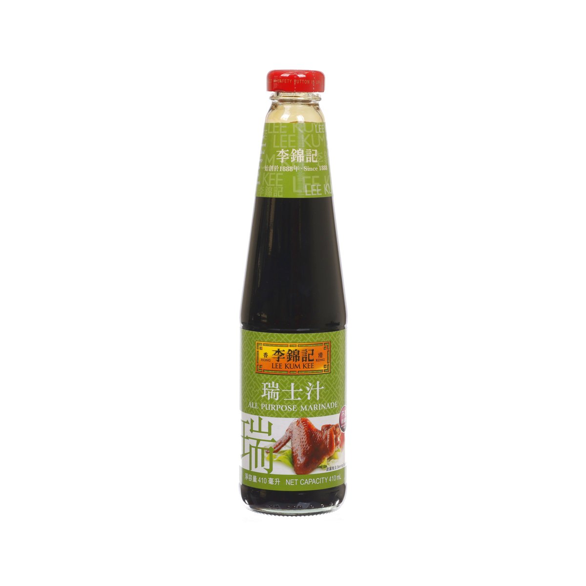 LEE KUM KEE all-purpose marinade bottle, red cap, green-and-brown label front