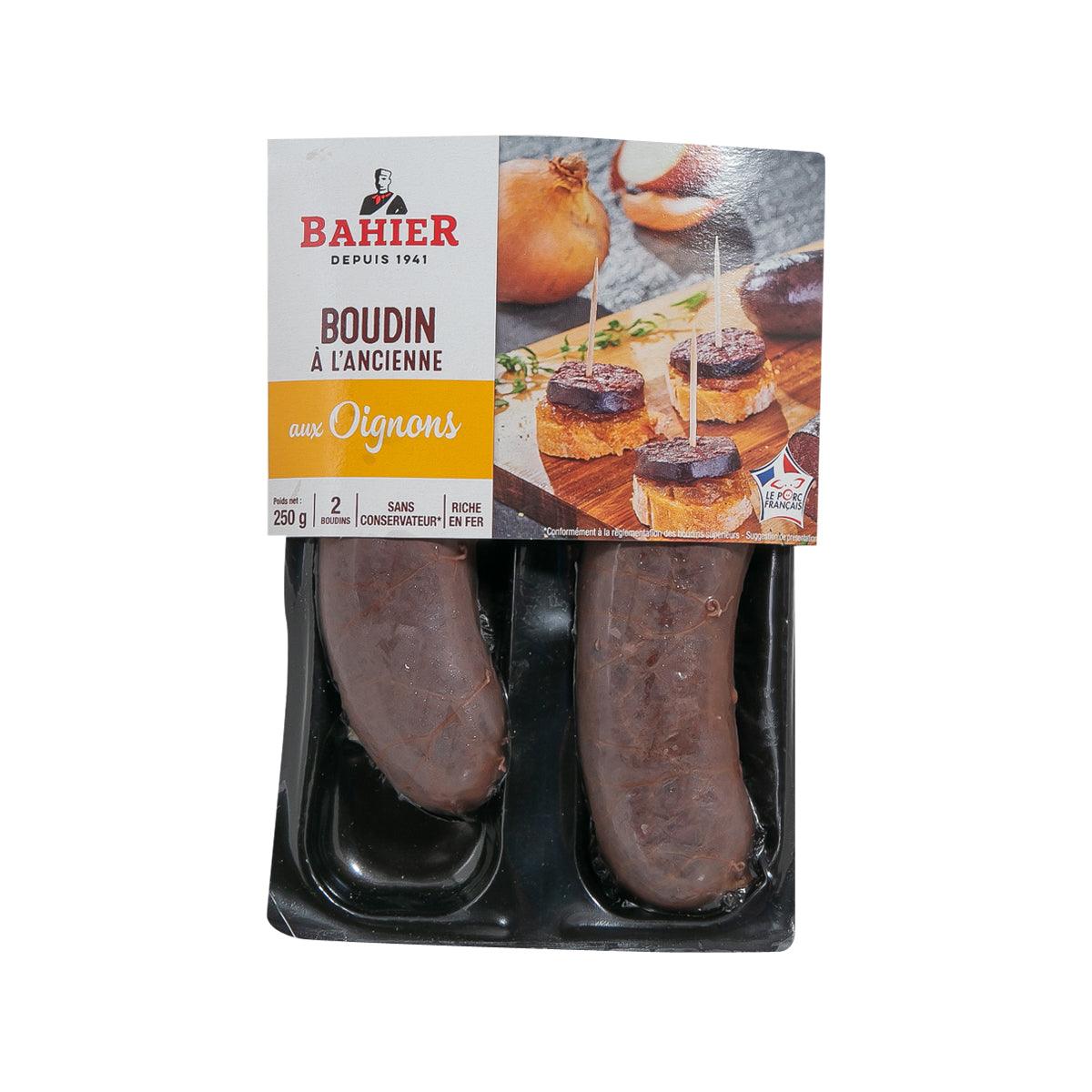 Packaged black pudding with onion sausage, 250g, two pieces