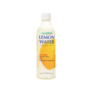 Lemon isotonic vitamin drink bottle, 500 ml, clear pale-yellow liquid inside