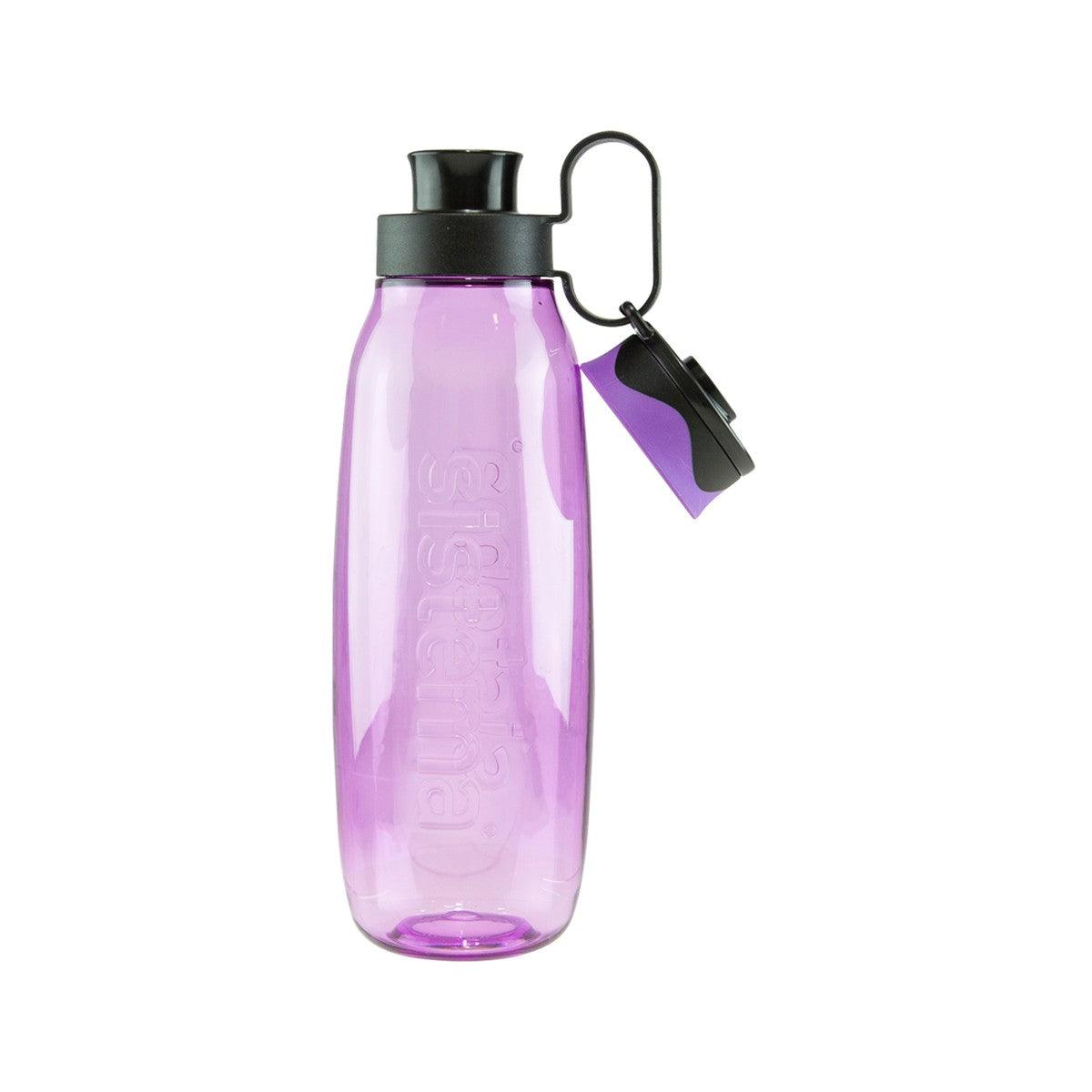Tritan Traverse bottle 650 mL in purple with carry loop and black flip lid